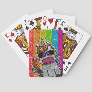 Rainbow Glitzer Einhorn Funkelnd LGBT+ Glitzern Spielkarten