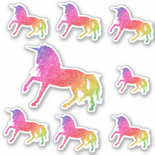 Rainbow Glitzer Einhorn Hübsch Aufkleber