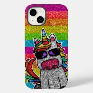 Rainbow Glitzer Einicorn Funkelnd Gold Glitzern LG Case-Mate iPhone 14 Hülle
