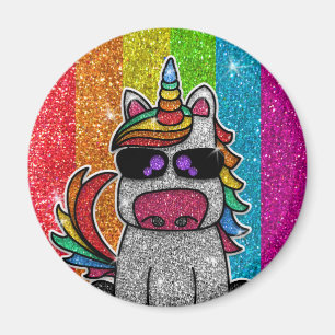 Rainbow Glitzer Einicorn Funkelnd LGBTQ Glitzern Magnet