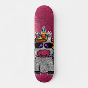 Rainbow Glitzer Einicorn Funkelnd Pink Glitzern Sk Skateboard