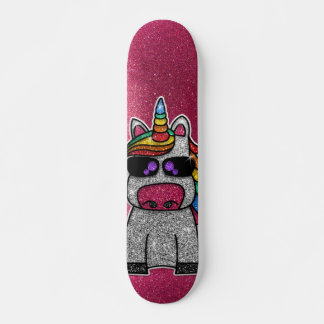 Rainbow Glitzer Einicorn Funkelnd Pink Glitzern Sk Skateboard