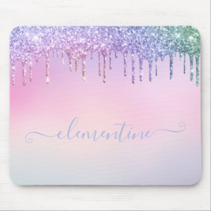 Rainbow Glitzer Funkelschrift moderne Girls Mousepad