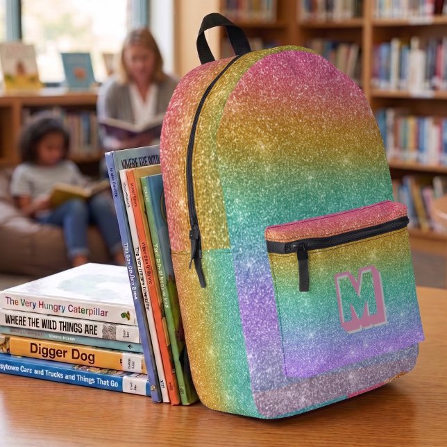 Rainbow Glitzer funkelt moderner Girl-Rucksack Bedruckter Rucksack (Von Creator hochgeladen)