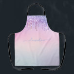 Rainbow Glitzer funkelt Skript moderne gürtelhafte Schürze<br><div class="desc">Rainbow Glitzer funkelndes Drehbuch,  modernes,  gürtnisch personalisiertes Design, </div>