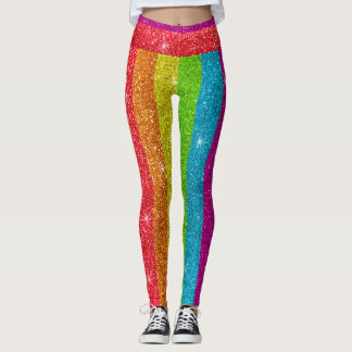 Rainbow Glitzer Gay Pride Flag LGBTQ Glitzern Leggings