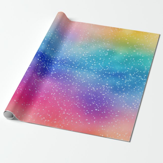 Rainbow-Glitzer Geschenkpapier (Ungerollt)