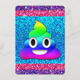 Rainbow Glitzer kacke Emoji-Einladung Einladung