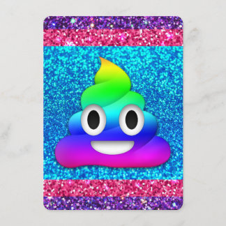 Rainbow Glitzer kacke Emoji-Einladung Einladung