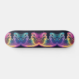 Rainbow Glitzer Kosmische Galaxie Feminine Energy Skateboard