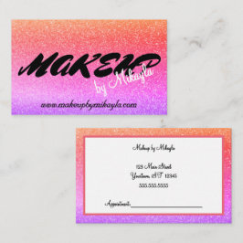 Rainbow Glitzer Makeup Style Hair Business Card Visitenkarte