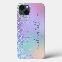 Rainbow Glitzer Monogram Case-Mate iPhone Hülle