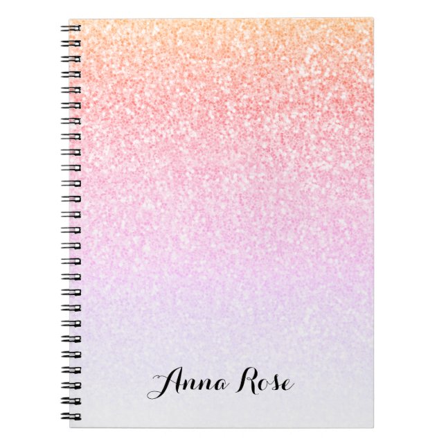 Rainbow Glitzer Ombre Sparkle Glam Notepad Notizblock (Vorderseite)