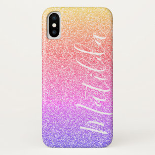 Rainbow Glitzer Personalisiert Name Script Case-Mate iPhone Hülle