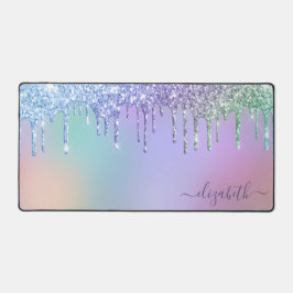 Rainbow Glitzer Personalisiert Schreibtischunterlage