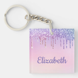 Rainbow Glitzer Personalisierter Schlüsselanhäng Schlüsselanhänger