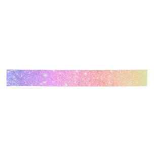 Rainbow Glitzer Satin Ribbon Satinband