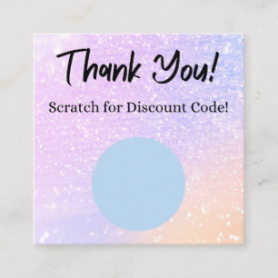 Rainbow Glitzer Scratch Off Discount Card Quadratische Visitenkarte