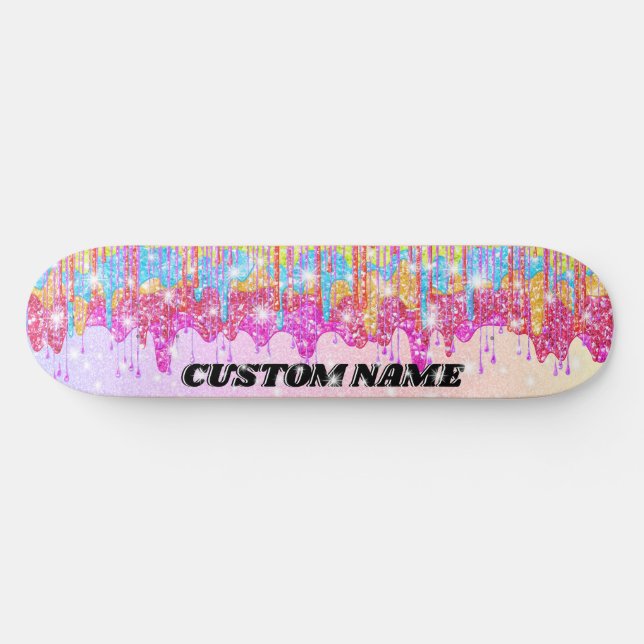 Rainbow Glitzer Skateboard (Horizontal)