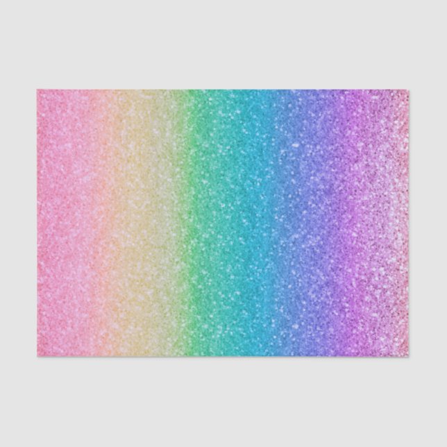 Rainbow Glitzer Sparkle Hübsch Geburtstagsparty Seidenpapier (Vorderseite)
