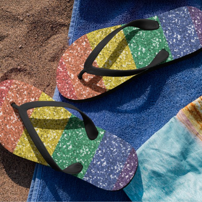 Rainbow Glitzer Sparkle Pride Flip Flops (Von Creator hochgeladen)