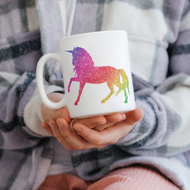Rainbow Glitzer Sparkle Unicorn Tasse (Von Creator hochgeladen)