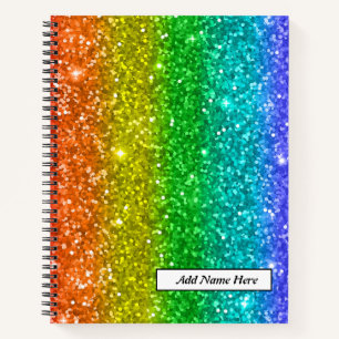 Rainbow Glitzer SpiralNotebook Notizbuch