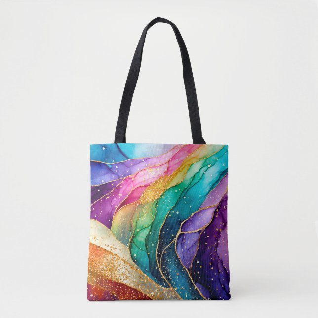 Rainbow Glitzer Tote Bag (Vorderseite)