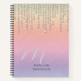 Rainbow Glitzer Tropfen Rhinestones Mit Monogramm Notizbuch