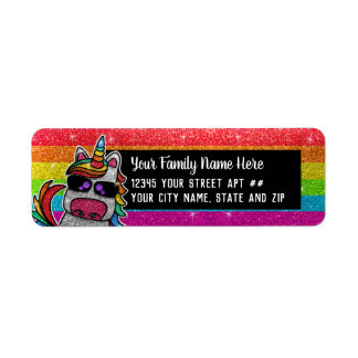 Rainbow Glitzer Unicorn LGBT+ Adressänderung