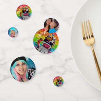Rainbow-Glitzern Einhorn Farbiger Glitzer Foto Konfetti