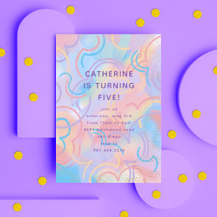 Rainbow Glitzern Folieneinladung