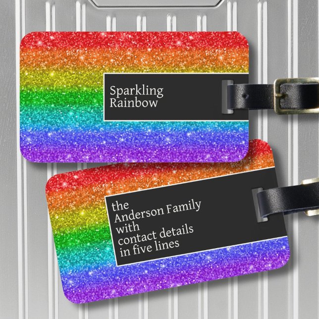 Rainbow-Glitzern sind wie Feuerwerke Gepäckanhänger (Von Creator hochgeladen)