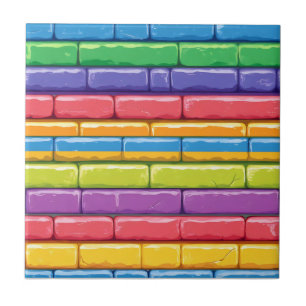 Rainbow Glossy Brick Pattern Fliese