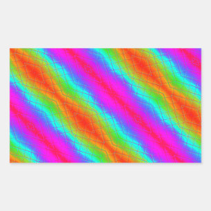 Rainbow Glow Diagonal Stricker Rechteckiger Aufkleber
