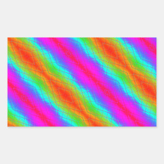 Rainbow Glow Diagonal Stricker Rechteckiger Aufkleber