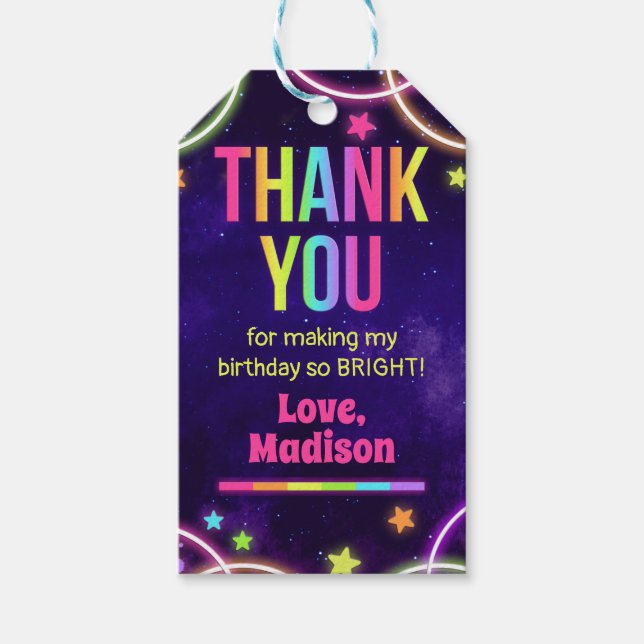 Rainbow Glow GeburtstagsgeschenkTags Geschenkanhänger (Vorderseite)