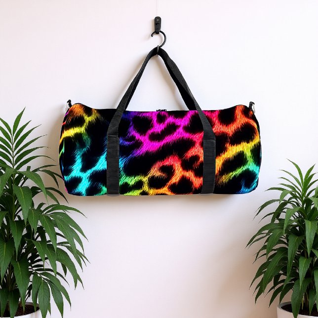 Rainbow Glow Leopard Print Duffle Bag (Von Creator hochgeladen)