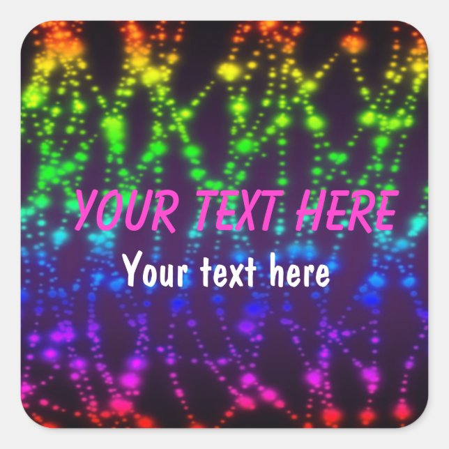 Rainbow Glow Neon Party Aufkleber (Vorderseite)