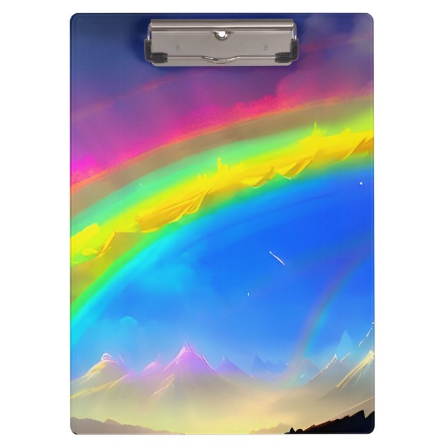 Rainbow Glow Sky Klemmbrett (Vorderseite)