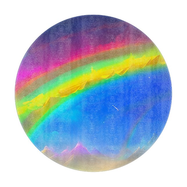 Rainbow Glow Sky Schneidebrett (Vorderseite)