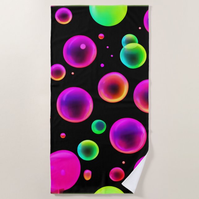 Rainbow Glows Bubble Dream Strandtuch (Vorderseite)