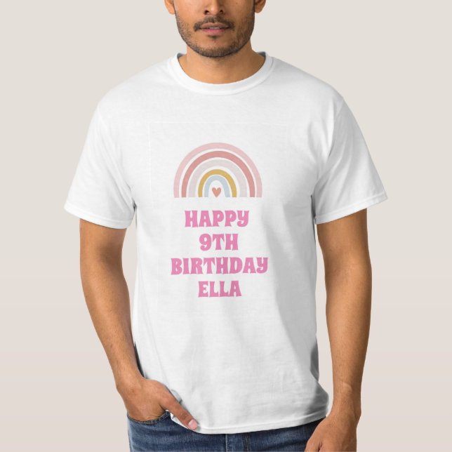 RAINBOW GLÜCKLICH GEBURTSTAG T - SHIRT T-SHIRT ZU  (Vorderseite)