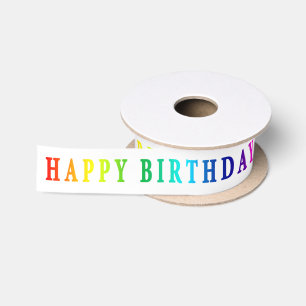 Rainbow Glücklicher Geburtstag Satinband