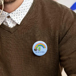 Rainbow Gnome Pot of Gold St Patricks Day Button B