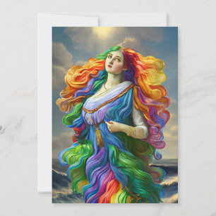 Rainbow Goddess digitale Malerei Originalkunst Feiertagskarte