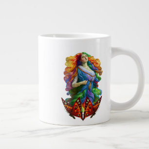 Rainbow Goddess digitale Malerei Originalkunst Jumbo-Tasse