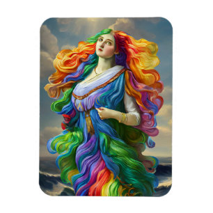 Rainbow Goddess digitale Malerei Originalkunst Magnet