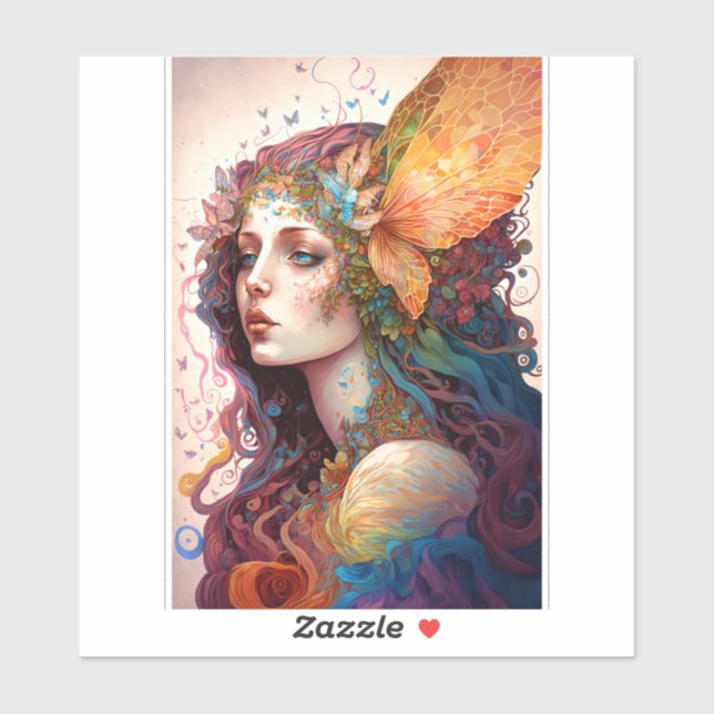 Rainbow Goddess Fantasy Art Aufkleber (Blatt)