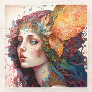 Rainbow Goddess Fantasy Art Glasuntersetzer